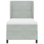 vidaXL Letto a molle con materasso - Grigio chiaro - 90x200 cm - Velluto vidaXL Letto a molle con materasso - Grigio chiaro - 90x200 cm - Velluto