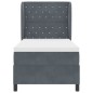 vidaXL Letto con molle e materasso grigio scuro 90x200 cm in velluto vidaXL Letto con molle e materasso grigio scuro 90x200 cm in velluto