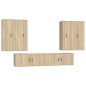 Set di Mobili Porta TV 6 pz Rovere Sonoma in Legno Multistrato Set di Mobili Porta TV 6 pz Rovere Sonoma in Legno Multistrato