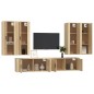 Set di Mobili Porta TV 6 pz Rovere Sonoma in Legno Multistrato Set di Mobili Porta TV 6 pz Rovere Sonoma in Legno Multistrato
