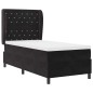 vidaXL Letto con Molle e Materasso Nero 100x200 cm in Velluto