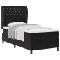 vidaXL Letto con Molle e Materasso Nero 100x200 cm in Velluto