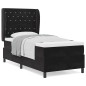 vidaXL Letto con Molle e Materasso Nero 100x200 cm in Velluto
