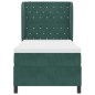 vidaXL Letto con molle e materasso verde scuro 100x200 cm in velluto