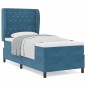 vidaXL Letto Box Spring con Materasso Blu Scuro 100x200 cm in Velluto vidaXL Letto Box Spring con Materasso Blu Scuro 100x200 cm in Velluto