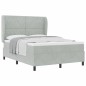vidaXL Letto a molle con materasso grigio chiaro 140x190 cm in velluto vidaXL Letto a molle con materasso grigio chiaro 140x190 cm in velluto