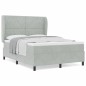 vidaXL Letto a molle con materasso grigio chiaro 140x190 cm in velluto vidaXL Letto a molle con materasso grigio chiaro 140x190 cm in velluto