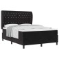vidaXL Letto con Molle e Materasso Nero 140 x 190 cm in Velluto vidaXL Letto con Molle e Materasso Nero 140 x 190 cm in Velluto