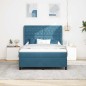 vidaXL Letto a molle con materasso blu scuro 140x190 cm in velluto