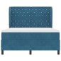 vidaXL Letto a molle con materasso blu scuro 140x190 cm in velluto