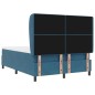 vidaXL Letto a molle con materasso blu scuro 140x190 cm in velluto
