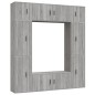 Set Mobili Porta TV 8pz Grigio Sonoma in Legno Multistrato Set Mobili Porta TV 8pz Grigio Sonoma in Legno Multistrato