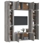 Set Mobili Porta TV 8pz Grigio Sonoma in Legno Multistrato Set Mobili Porta TV 8pz Grigio Sonoma in Legno Multistrato
