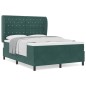 vidaXL Letto con molle e materasso verde scuro 140x200 cm in velluto vidaXL Letto con molle e materasso verde scuro 140x200 cm in velluto