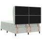 vidaXL Letto con molle e materasso grigio chiaro 160x200 cm in velluto