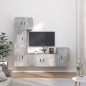 Set di Mobili Porta TV 5 pz Grigio Cemento in Legno Multistrato Set di Mobili Porta TV 5 pz Grigio Cemento in Legno Multistrato