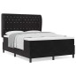 vidaXL Letto con molle e materasso nero 160x200 cm in velluto