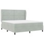 vidaXL Letto con molle e materasso - Grigio chiaro, 180 x 200 cm, in velluto