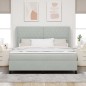 vidaXL Letto con molle e materasso - Grigio chiaro, 180 x 200 cm, in velluto