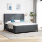 vidaXL Letto con molla e materasso grigio scuro 180x200 cm in velluto vidaXL Letto con molla e materasso grigio scuro 180x200 cm in velluto