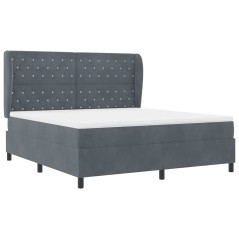 vidaXL Letto con molla e materasso grigio scuro 180x200 cm in velluto