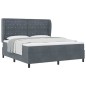 vidaXL Letto con molla e materasso grigio scuro 180x200 cm in velluto vidaXL Letto con molla e materasso grigio scuro 180x200 cm in velluto