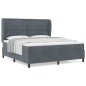 vidaXL Letto con molla e materasso grigio scuro 180x200 cm in velluto vidaXL Letto con molla e materasso grigio scuro 180x200 cm in velluto