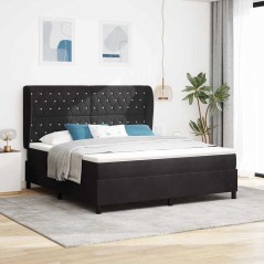 vidaXL Letto con molle e materasso nero 180x200 cm in velluto