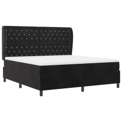 vidaXL Letto con molle e materasso nero 180x200 cm in velluto