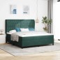 vidaXL Letto a molle con materasso Verde scuro, 180x200 cm in velluto vidaXL Letto a molle con materasso Verde scuro, 180x200 cm in velluto