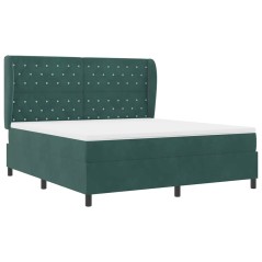 vidaXL Letto a molle con materasso Verde scuro, 180x200 cm in velluto