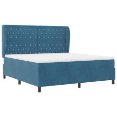vidaXL Letto con Molle e Materasso Blu Scuro 180x200 cm in Velluto