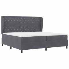 vidaXL Letto con molle e materasso grigio scuro 200x200 cm in velluto
