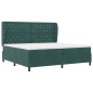 vidaXL Letto con molle e materasso verde scuro 200x200 cm in velluto. vidaXL Letto con molle e materasso verde scuro 200x200 cm in velluto.