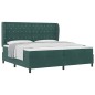 vidaXL Letto con molle e materasso verde scuro 200x200 cm in velluto. vidaXL Letto con molle e materasso verde scuro 200x200 cm in velluto.