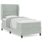 vidaXL Letto con molle e materasso in velluto grigio chiaro 80 x 200 cm
