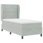 vidaXL Letto con molle e materasso in velluto grigio chiaro 80 x 200 cm