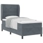 vidaXL Letto con Molle e Materasso Grigio Scuro 90x190 cm in Velluto