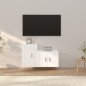 Set di Mobili Porta TV 2 pz Bianco in Legno Multistrato
