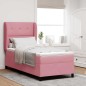 vidaXL Letto con molle e materasso rosa 90x190 cm in velluto vidaXL Letto con molle e materasso rosa 90x190 cm in velluto