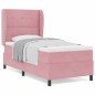 vidaXL Letto con molle e materasso rosa 90x190 cm in velluto vidaXL Letto con molle e materasso rosa 90x190 cm in velluto