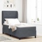vidaXL Letto con molle e materasso grigio scuro 100x200 cm in velluto vidaXL Letto con molle e materasso grigio scuro 100x200 cm in velluto
