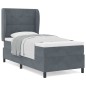 vidaXL Letto con molle e materasso grigio scuro 100x200 cm in velluto vidaXL Letto con molle e materasso grigio scuro 100x200 cm in velluto