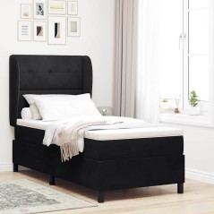 vidaXL Letto con molle e materasso nero 100x200 cm in velluto