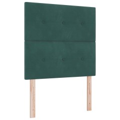 vidaXL Letto con Molle e Materasso Verde Scuro 100x200 cm in Velluto