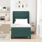 vidaXL Letto con Molle e Materasso Verde Scuro 100x200 cm in Velluto vidaXL Letto con Molle e Materasso Verde Scuro 100x200 cm in Velluto