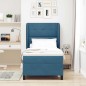 vidaXL Letto a molle con materasso blu scuro 100x200 cm in velluto vidaXL Letto a molle con materasso blu scuro 100x200 cm in velluto