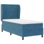 vidaXL Letto a molle con materasso blu scuro 100x200 cm in velluto vidaXL Letto a molle con materasso blu scuro 100x200 cm in velluto