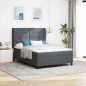 vidaXL Letto con molle e materasso grigio scuro 140x190 cm in velluto vidaXL Letto con molle e materasso grigio scuro 140x190 cm in velluto