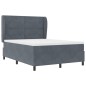 vidaXL Letto con molle e materasso grigio scuro 140x190 cm in velluto vidaXL Letto con molle e materasso grigio scuro 140x190 cm in velluto